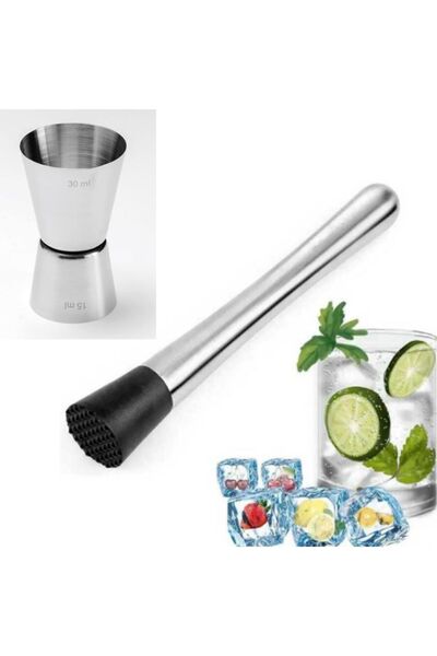 Premini Zicco Cocktail Scale and Muddler Set, Black, 15/30 Ml, Bartender Accessory