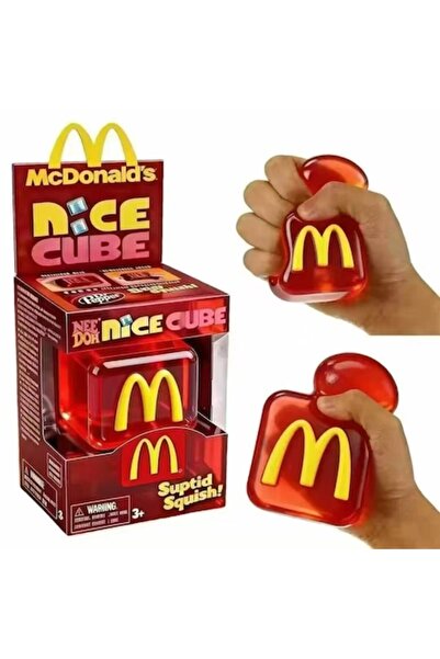 Needoh Nice Cube McDonald's Fidget Anti-stress Toy, translucent elastic, red,...