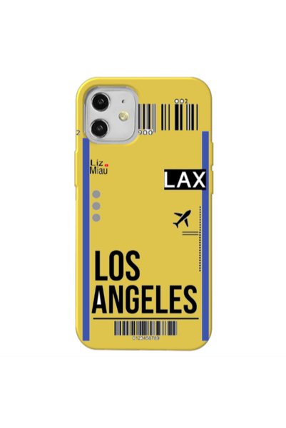 Other Apple iPhone 12 Los angeles Yellow Colored Silicone TPU Θήκη