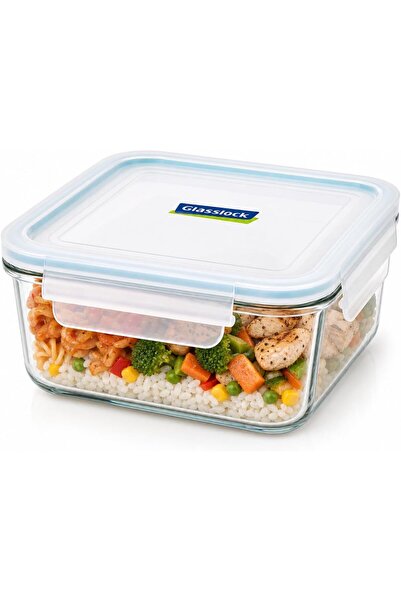 Glasslock Glass Food Storage Container 1200ml, Square Airtight Storage Contai...