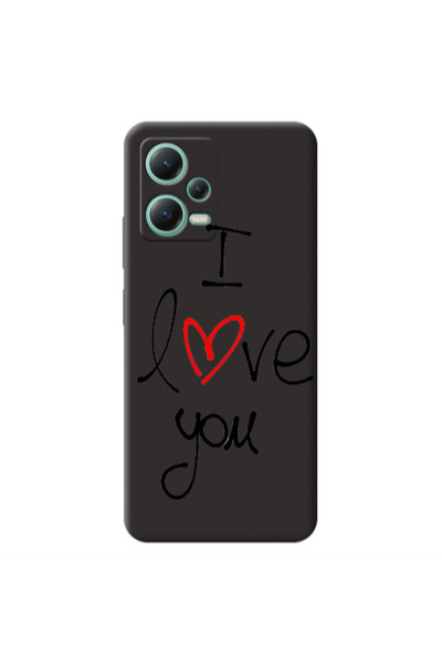 Other Xiaomi Redmi Note 12 Pro 5G i love you Black Colored Silicone TPU Θήκη