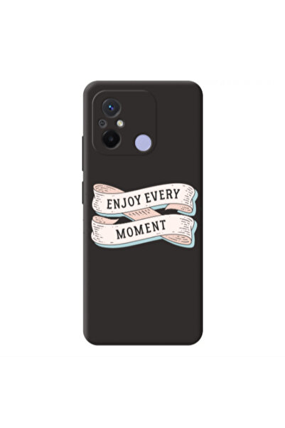 Other Xiaomi Redmi 12C Enjoy Every Moment 2 Black Colored Silicone TPU Θήκη
