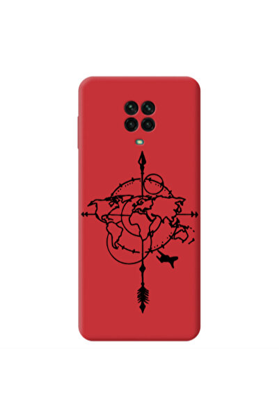 Other Xiaomi Redmi Note 9 Pro Old Map Red Colored Silicone TPU Θήκη