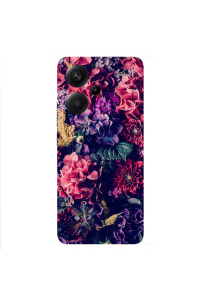 Other Xiaomi Redmi Note 13 Pro+ 5G Purple and pink flowers Transparent Silico...