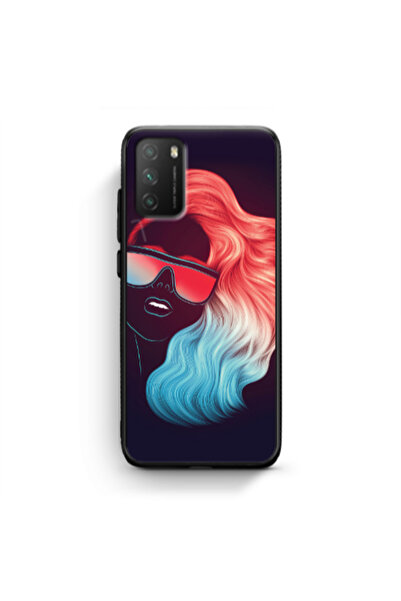 Other Xiaomi Poco M3 Girl with glasses Black Glossy Θήκη