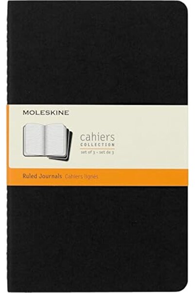 Moleskine Ruled Cahier L Black Cover 3 Set)
