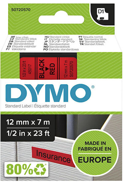 Dymo Ταινία για ετικετογράφο 7μ x 12χιλ. σε κόκκινο χρώμα 1 τεμάχιο Κωδικός: ...