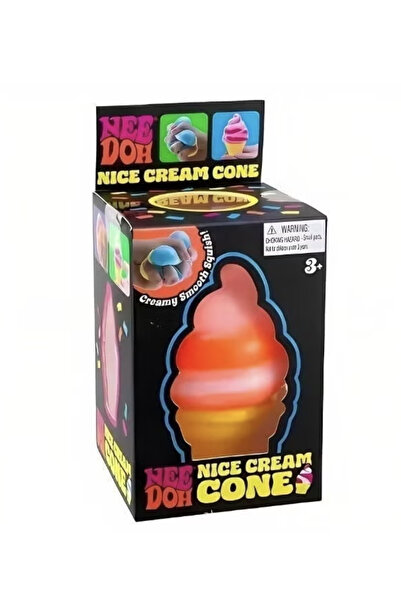 Needoh Schylling Ice Cream Cone - Sensory Squeeze Toy (Pink)