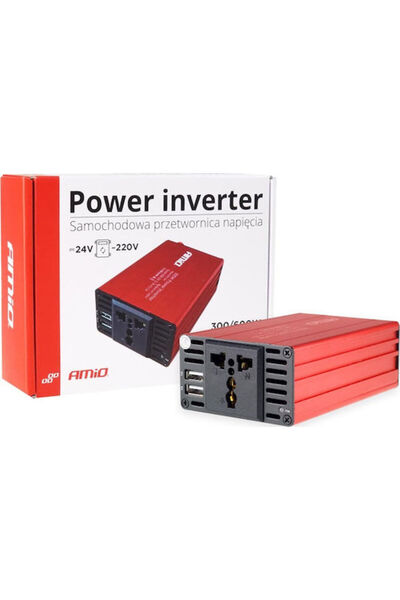 AMIO PI04 Μετατροπέας Αυτοκινήτου 300W από 12V DC σε 230V AC με 2xUSB Κωδικός...