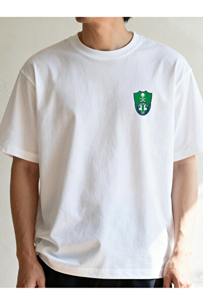 SAUDI Men and Women's 100% Cotton T-Shirt - Oversized Crew Neck Short Sleeve ...
