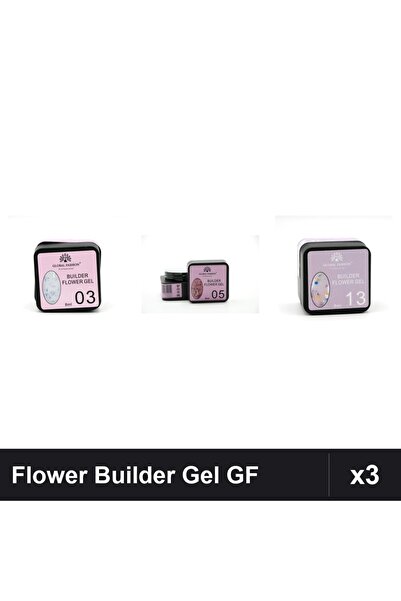 global fashion Set 3 Flower Builder Gel 8ml Nr.03 Nr.05 Nr.13 Constructie Ung...