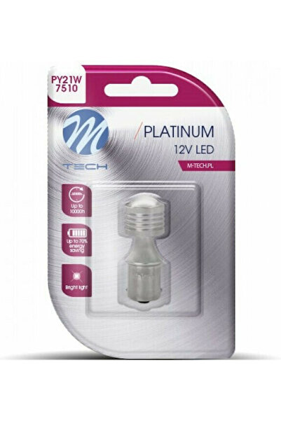 M-TECH Λάμπες Μοτοσικλέτας PY21W-BAU15s Canbus LED Κίτρινο 12-24V 2.8W 1 τεμάχιο