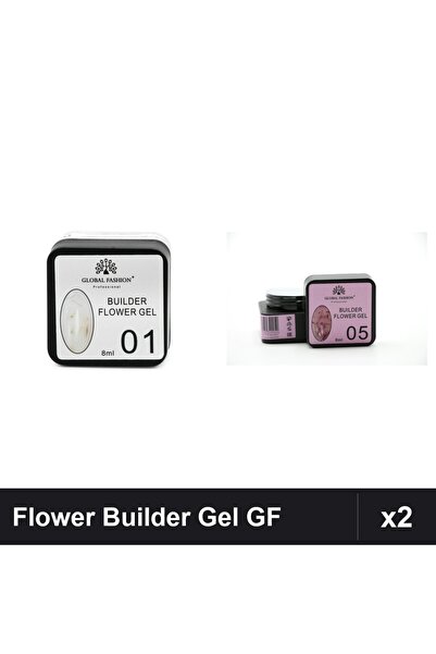 global fashion Set 2 Flower Builder Gel 8ml Nr.01 Nr.05 Constructie Unghii UV