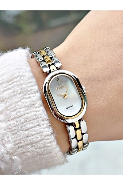 Essence Special Design Silver-Gold Color Steel Cord Women Wrist Watch Es6983Mr