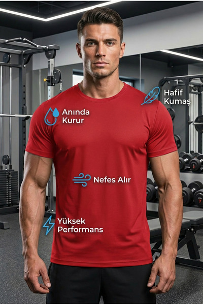 DKECCI Men's Dry Touch Fabric Quick-Drying Breathable Sports T-Shirt Fitness ...