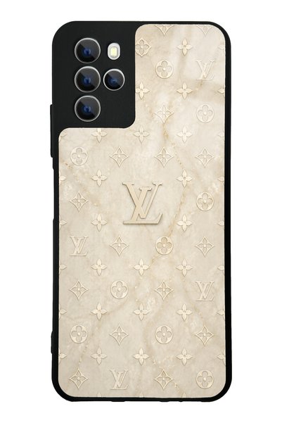 Spoyi حافظة هاتف أوميكس X700 كريم جولد لامعة بتصميم LV