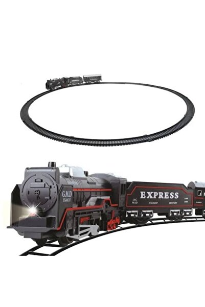 OEM Set tren electric expres cu locomotivă și 2 vagoane, lumini, 10 șine curb...