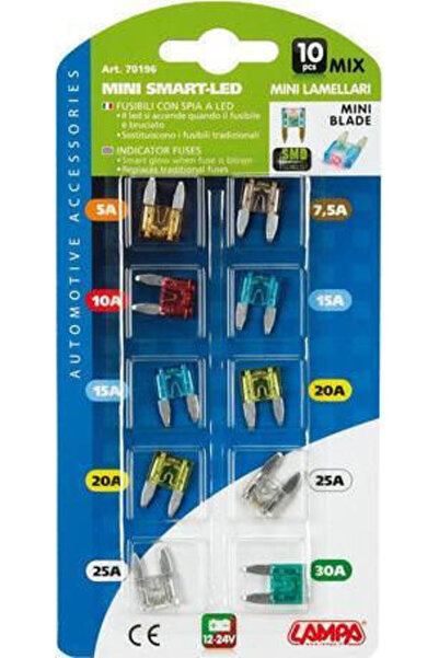 Lampa Smart-Led Mix 10 Ασφάλειες MicroBlade με ένδειξη 12/32V, Σετ Ασφαλειών ...