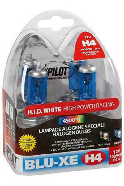 Lampa Λάμπες Αυτοκινήτου Blu-xe H4 Αλογόνου 4500K Λευκό 12V 100W 2 τεμάχια