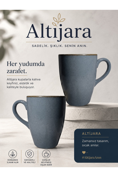 Altijara Porcelain Mug Cup Tea Coffee Soft Drink Mug Porcelain Cup 2 Pieces M...