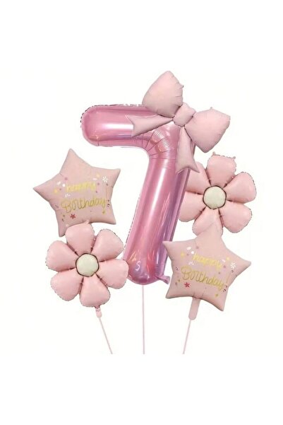 ÇITIPITISTORE Pink Daisy Bow Themed Birthday Party Celebration Set