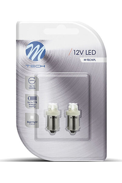 M-TECH Λάμπες Αυτοκινήτου & Μοτοσικλέτας BA9S LED 12V 0.96W 2 τεμάχια