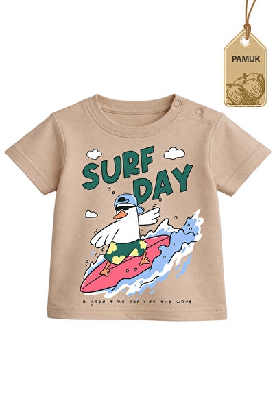 Difa Baby T-Shirt - Surfing Seagull Pattern Printed Short Sleeve Cotton Sweat...