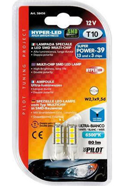 Lampa Λάμπες Αυτοκινήτου & Μοτοσικλέτας Hyper-Led Power 39 T10 LED 6500K Ψυχρ...