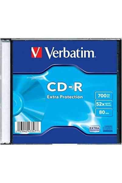 Verbatim Εγγράψιμο CD-R 52x 700MB Κουτί  "Cake Box " 1 τεμάχιο Κωδικός: 43347