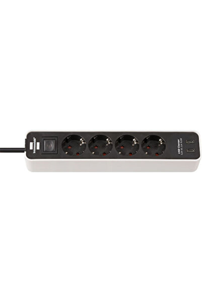 Brennenstuhl Ecolor Πολύπριζο 4 Θέσεων με 2 USB-C, Διακόπτη και Καλώδιο 1.5μ ...