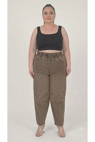 ZANESSİ FASHION Pantaloni de damă din denim Lycra, cu talie elastică, buzunar...