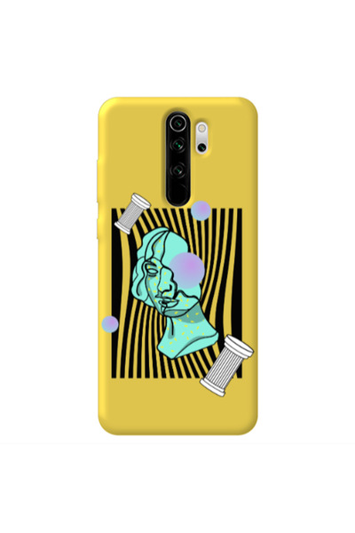 Other Xiaomi Redmi Note 8 Pro Columns Yellow Colored Silicone TPU Θήκη