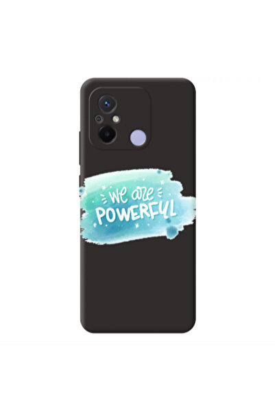 Other Xiaomi Redmi 12C We are Powerful Black Colored Silicone TPU Θήκη