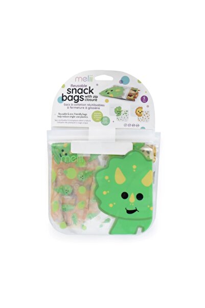 Melii Επαναχρησιμοποιούμενες Σακούλες Σνακ 2 Δεινόσαυροι 2 Λιοντάρια