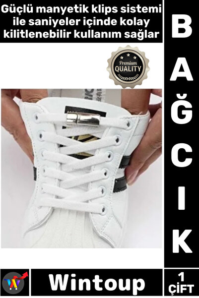 Wintoup # Lace-Up White Color Magnetic Clip Elastic Practical Stylish Magneti...