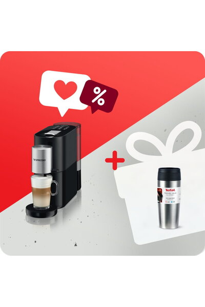 TEFAL Pachet Promo Cafetiera Capsule Nespresso Essenza Mini, 1260W, 19 Bar, 0...