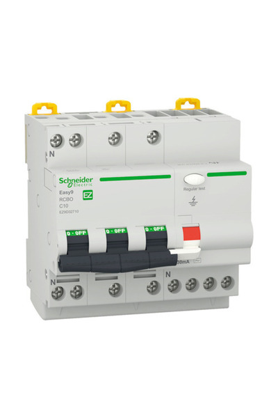OEM Circuit breaker with differential protection Schneider Easy9 RCBO 3P+N 10...