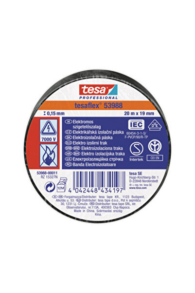 OEM Bandă electroizolatoare tesa neagră 19 mm x 20 m