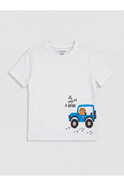 LC Waikiki تي شيرت للأولاد مطبوع عليه Vizyon New Season Crew Neck