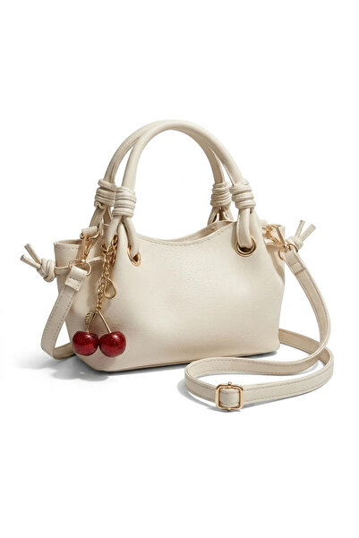 Danba Bags Cherry Kadın Siyah El ve Omuz çantası Kiraz Charm Aksesuarlı