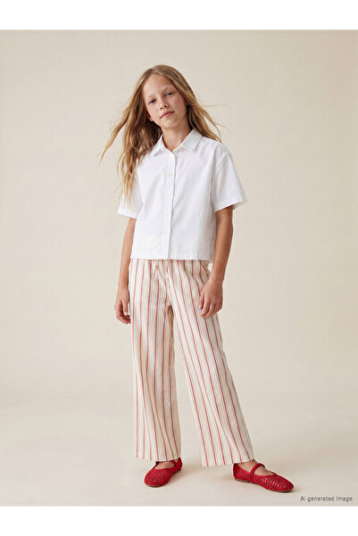 LC Waikiki Özmarka New Season Girls' Striped Trousers