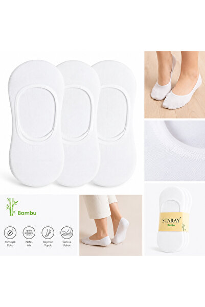 SİHİRLİ DANTEL Staray Seamless Silicone Bamboo Socks 3 Pieces