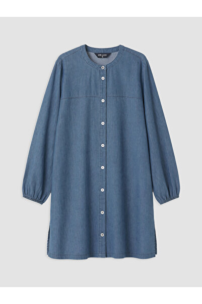 LC Waikiki Lcw Grace Blue Crew Neck Women's Jean Tunic