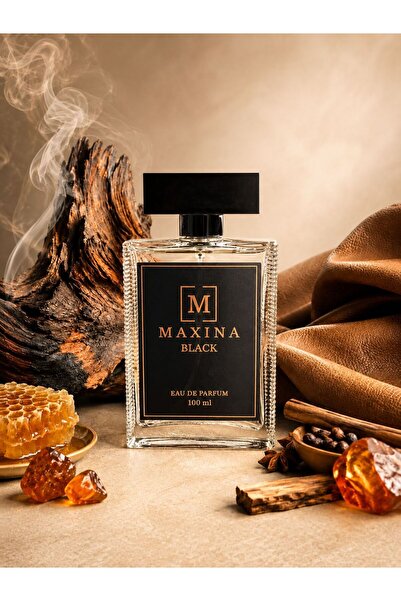 Maxina Black Eau de Parfum for Men, 100 ml – Long Lasting Woody Leather Fragr...