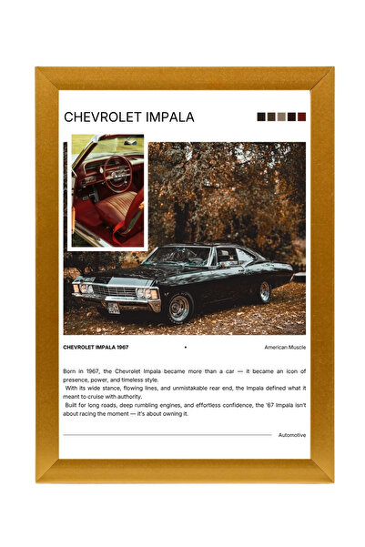 1967 Chevrolet Impala Duvar Tablosu | Klasik Amerikan Araba Tablosu | Vintage Otomobil Dekoratif Tablo