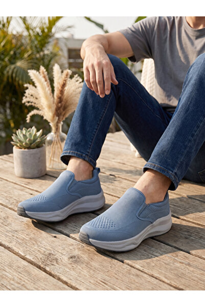 Finelook Men's Slip-On Knit Walking Shoes – Breathable Laceless Casual Sneakers