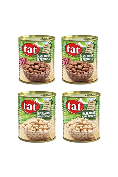 Tat Haşlanmış Kuru Fasulye ve Barbunya 800 gr x 4 Adet Karma Paket