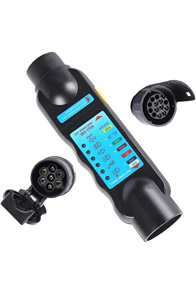 AOHEWEI Tester Priză Remorcă 7 Pin + Adaptor 13 Pin – Diagnostic Rapid, LED-u...