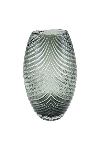 OEM Vază Sticlă Gri 26 cm Formă Elegantă