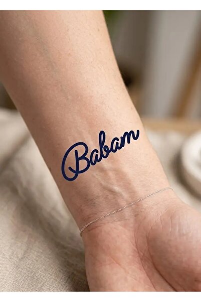 medink tattoo 1 Ay Kalıcı 24 Saat Sonra Kararan Babam yazı Mınımal model geçi...